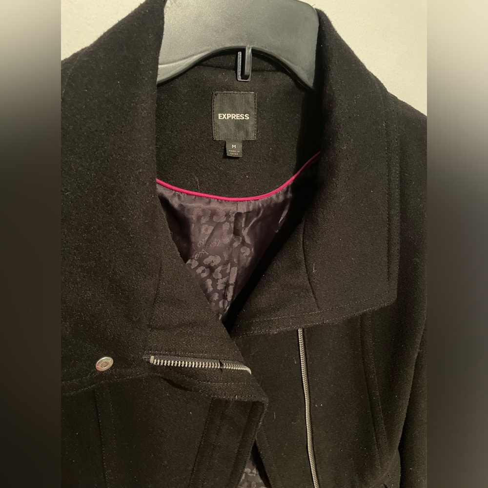 Black Express Jacket With Leopard Print Lining, S… - image 3